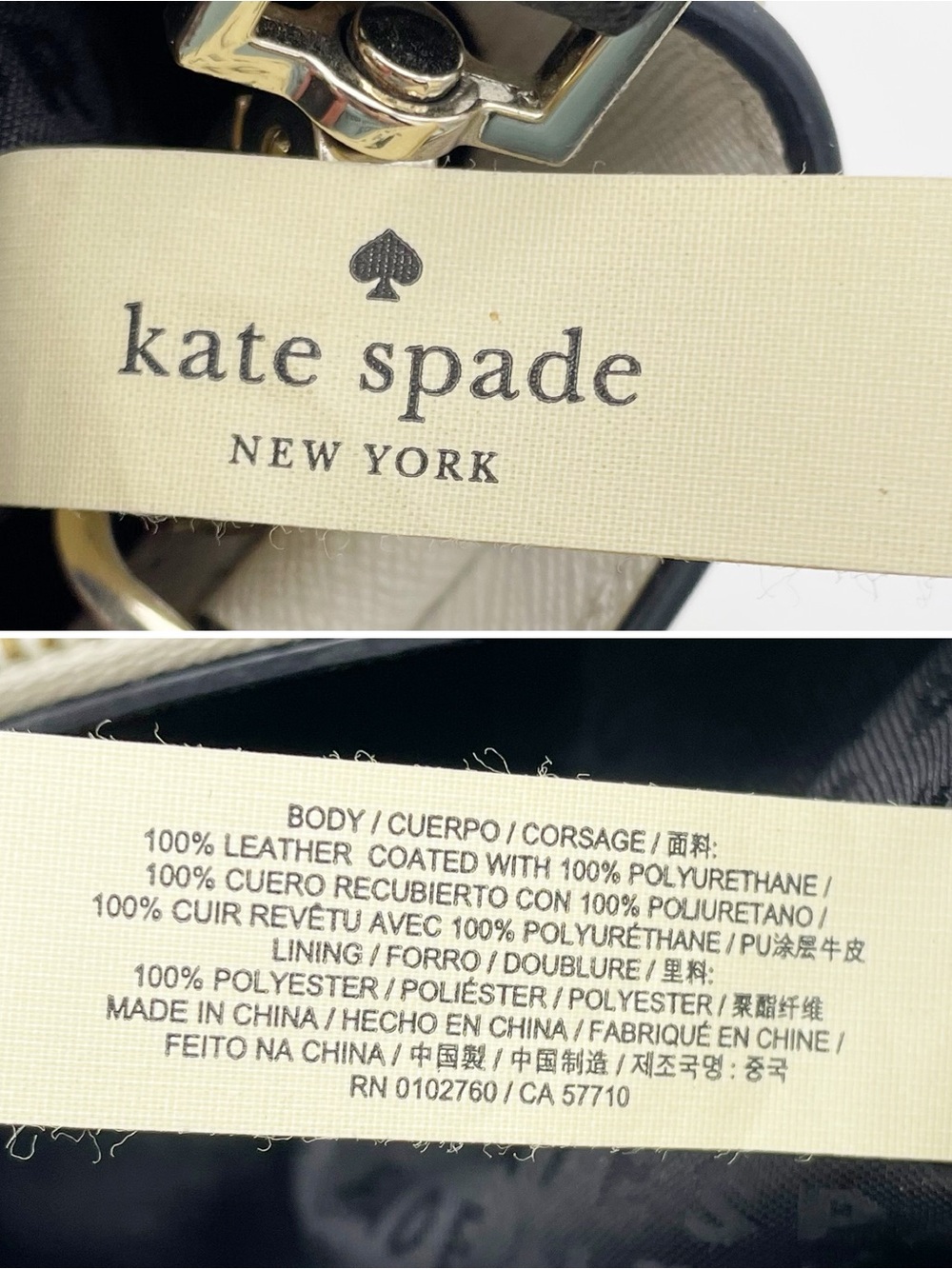 Kate Spade Maiden Way Clarke Satchel Crossbody Black White Saffiano Leather Bag - Picture 15 of 16